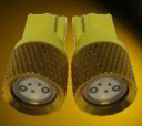 2pcs 1W High Power T10 12V Light LED Replacement Bulbs 168 194 2825 W5W - Amber Yellow