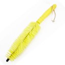 Yellow Plastic Handle Bristle Wheel Tire Rim Spoke Brush Cleaner for Car