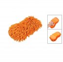 Car Wax Sponge Wash Gloss Microfiber Chenille Cleaning Pad Dark Orange