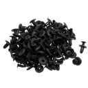 100 Pcs Car Fender Push in Type Plastic Rivets Fastener Black 15 x 13 x 6mm