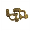 Pair Automobile Battery Terminal Clamp Clips Gold Tone