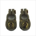 2PCS Car Auto Gold Tone Metal Straight Battery Terminals Negative Clamps 12V