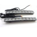 2x 9-LED Daytime Running Light DRL Daylight Pure White for Audi BMW Long Life