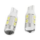 Pair T10 W5W 10 White 5730 SMD LED Turning Tail Light Spare Bulb for Auto Car