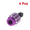 4pcs Grenade Style Purple Black Car Tire Tyre Valve Caps Covers