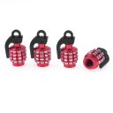 4PCS Burgundy Black Alloy Grenade Shape Tire Tyre Valve Caps for Auto Car