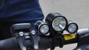 Outdoor bald head lamp Bicycle headlights three XML T6 XPE - R2 dual headlights rechargeable