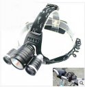 Outdoor bald head lamp Bicycle headlights three XML T6 XPE - R2 dual headlights rechargeable