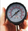 Car Truck Motorbike Tyre Tire Pressure Gauge Black Silver Tone