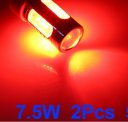 2 Pcs Red T20 7443 5 SMD LED Lens Backup Tail Light Reverse Lamp Bulb 7.5W 12V