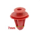 100 Pcs Red Plastic Expansion Push in Clips Fastener 7mm Hole for Car Door Bumper