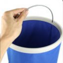 PVC Auto Car Foldable Foldaway Bucket Container Trash Bin Blue 9-11L