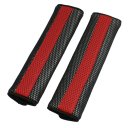 Motor Detachable Fastener Red Black Seatbelt Cover Pad Pair