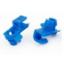 Blue Plastic 6mm Dia Hole Fastener Door Lock Rod End Clamps 100 Pcs for Car Auto