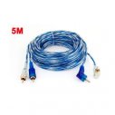 5 Meter 2 Straight Angle to 2 Right Angle Plug Audio Cable Blue for Car