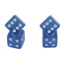 Car Vehicle Cube Shape Dice Style Tire Valve Caps(4PCS)--Blue