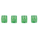 Car Vehicle Cube Shape Dice Style Tire Valve Caps(4PCS)--Green