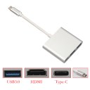 15CM Type-C 3.1 Male to USB3.0/ HDMI/ Type C Female Charger Adapter for Macbook FW1S