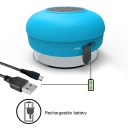 Portable Wireless Bluetooth Waterproof Shower Mini Music Speaker Stereos Blue