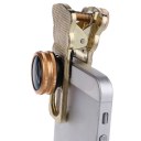 Phone Camera Lens 180 Degrees Fisheye Wide Angle Macro Camera Clip Lens Kit Set