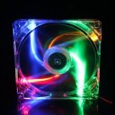 PC 12V 4Pin 12cm 120mm Transparent Color LED Case System Cooling Fan