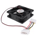 DC 12V 0.18A 80mmx25mm 8025 4-Wire Computer Case Cooling Fan Cooler Black