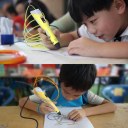 II Temperature Display 3D Printing Pen Yellow Blue ABS Material 3D Printing Pen