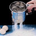 1pc Stainless Steel Cup Shape Flour Sieve Bolt manual Sugar Shaker Kitchen Tool