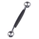 Stainless Steel Cook Dual Double Melon Baller Ice Cream Scoop Fruit Spoon