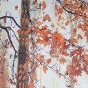 Maple Leaf Trees Pattern Bathroom Waterproof Polyester Fabric Shower Curtain 71"