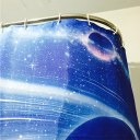 Star Sky Family Bathroom Shower Curtain Simple Polyester Ring Pull Easy To Insta