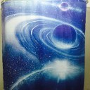 Star Sky Family Bathroom Shower Curtain Simple Polyester Ring Pull Easy To Insta