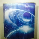 Star Sky Family Bathroom Shower Curtain Simple Polyester Ring Pull Easy To Insta