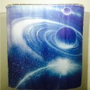 Star Sky Family Bathroom Shower Curtain Simple Polyester Ring Pull Easy To Insta