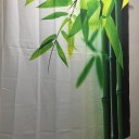 Bamboo Family Bathroom Shower Curtain Simple Polyester Ring Pull Easy To Install