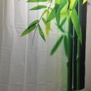 Bamboo Family Bathroom Shower Curtain Simple Polyester Ring Pull Easy To Install