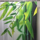 Bamboo Family Bathroom Shower Curtain Simple Polyester Ring Pull Easy To Install