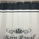 English Crown Family Bathroom Shower Curtain Simple Ring Pull Easy To Install