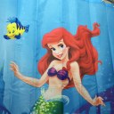 Underwater Mermaid Family Bathroom Shower Curtain Simple Polyester Ring Pull