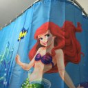 Underwater Mermaid Family Bathroom Shower Curtain Simple Polyester Ring Pull