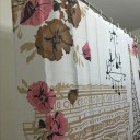 Comic Tower Family Bathroom Shower Curtain Simple Polyester Ring Pull Easy