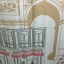 Comic Tower Family Bathroom Shower Curtain Simple Polyester Ring Pull Easy