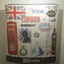 Booth Big Ben Clock Family Bathroom Shower Curtain Simple Polyester Ring Pull