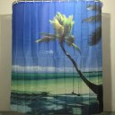 Shower Curtain Sea Sky Palm Scenery Bathroom Waterproof Polyester Bathroom