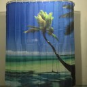 Shower Curtain Sea Sky Palm Scenery Bathroom Waterproof Polyester Bathroom