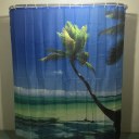 Shower Curtain Sea Sky Palm Scenery Bathroom Waterproof Polyester Bathroom