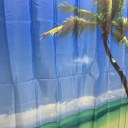 Shower Curtain Sea Sky Palm Scenery Bathroom Waterproof Polyester Bathroom