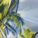 Seaview Palm Tree Summer Beach Polyester Bathroom Shower Curtain With 12pcs Hook