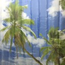 Blue Sky Beach Palm Tree Bathroom Curtain Waterproof Polyester  Shower Curtain