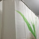 Green Leaves Stones Design Shower Curtain Bathroom Waterproof Polyester Curtain